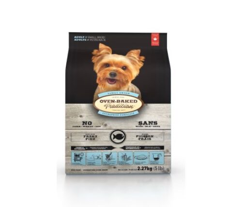 Oven Baked Tradition nourriture aux poissons petites races adultes avec grains